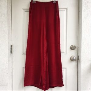 🚫 SOLD - High Waist Red Satin Pants